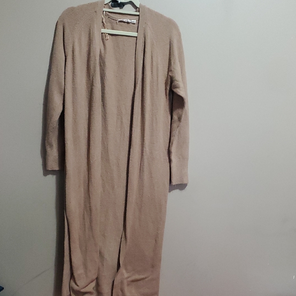 Women's Tan Long Cardigan Sweater